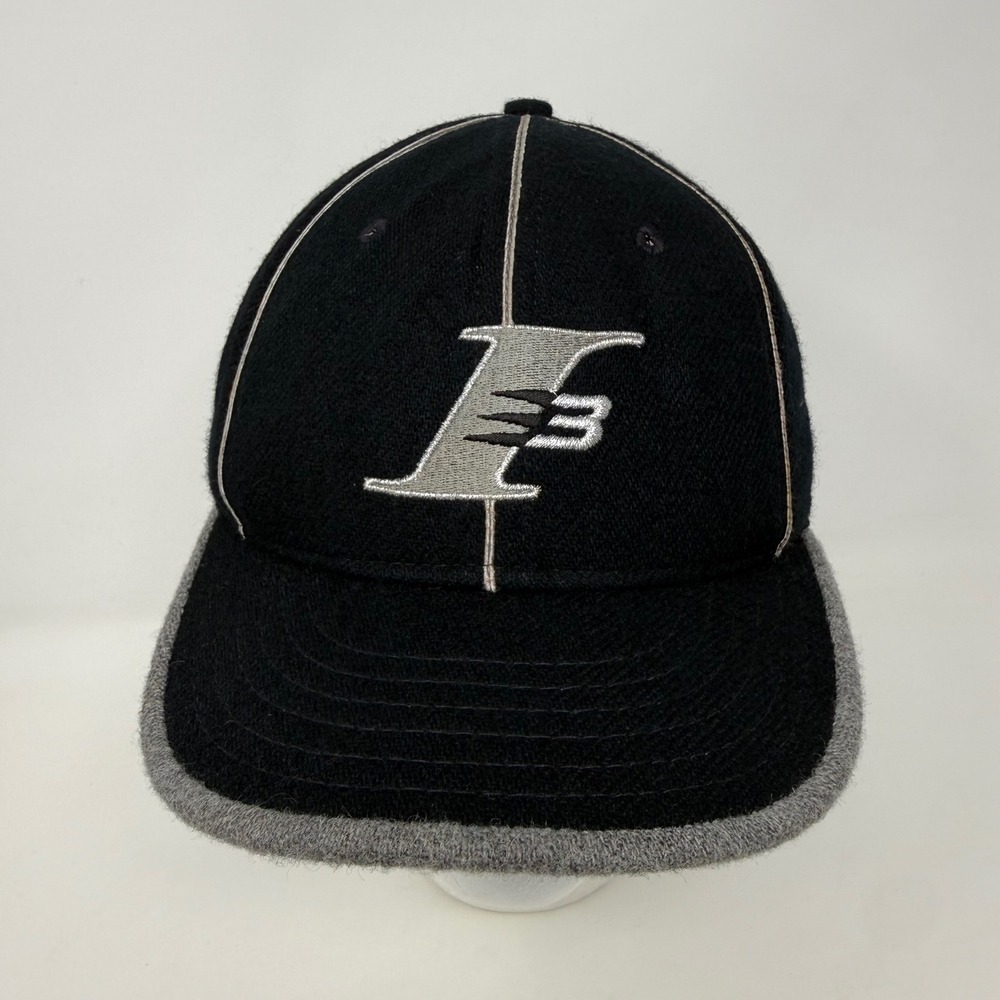 Vtg Reebok Allen Iverson I3 Fitted Hat Black Grey Wool Blend Size 7 1/2 NBA Cap